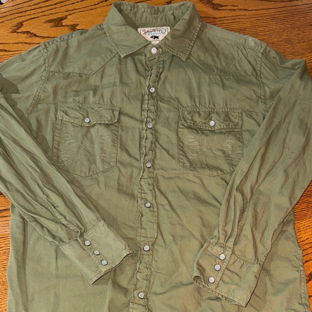 Western aloha Hawaii pearl snap